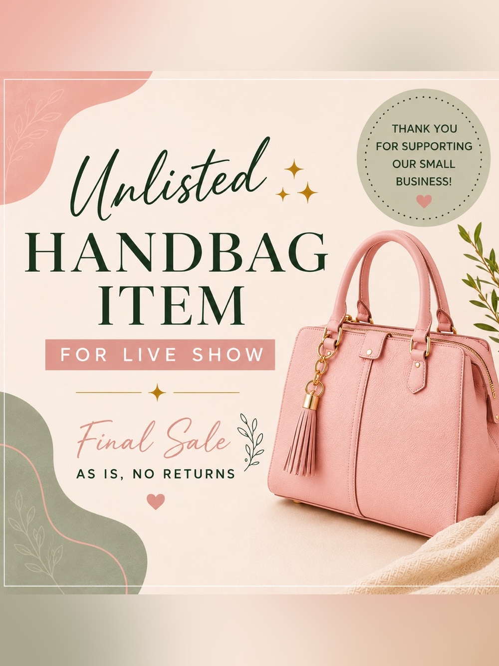 Unlisted Handbag 👛 for Live Show- SOLD AS IS